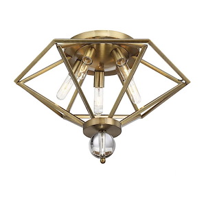 5 Light Flush Mount-Modern Style with Glam and Contemporary Inspirations-18 inches tall by 23 inches wide