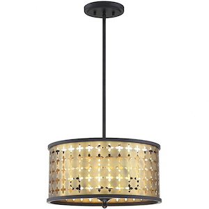 3 Light Semi-Flush Mount-Bohemian Style with Transitional and Modern Inspirations-9.25 inches tall by 16.25 inches wide - 1154058