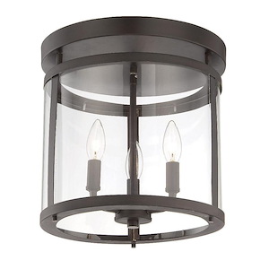 3 Light Semi-Flush Mount-Transitional Style with Traditional and Contemporary Inspirations-14 inches tall by 12.5 inches wide