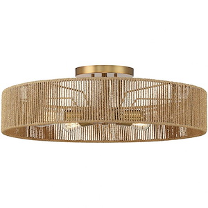 Ashe - 5 Light Semi-Flush Mount In Bohemian/Eclectic Style-8 Inches Tall And 24 Inches Wide - 1217331