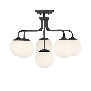 Marco - 6 Light Semi-Flush Mount In Mid-Century Modern Style-18.25 Inches Tall and 24 Inches Wide - 1105882