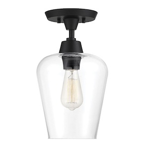 1 Light Semi-Flush Mount-Transitional Style with Contemporary and Bohemian Inspirations-14 inches tall by 8 inches wide - 1025254