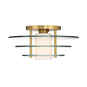 Newell - 1 Light Semi-Flush Mount In Mid-Century Modern Style-7 Inches Tall and 16 Inches Wide - 1325167