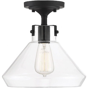 1 Light Semi-Flush Mount-Transitional Style with Contemporary and modern Inspirations-11.5 inches tall by 11 inches wide