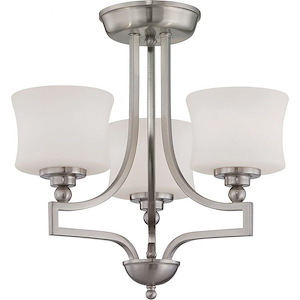 3 Light Semi-Flush Mount-Transitional Style with Contemporary and Modern Inspirations-18.75 inches tall by 18.25 inches wide - 1147036