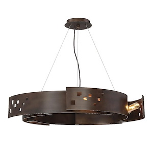 5 Light Pendant-Industrial Style with Contemporary and Rustic Inspirations-6 inches tall by 24 inches wide