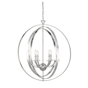 6 Light Pendant-Industrial Style with Contemporary and Modern Inspirations-33 inches tall by 29.5 inches wide