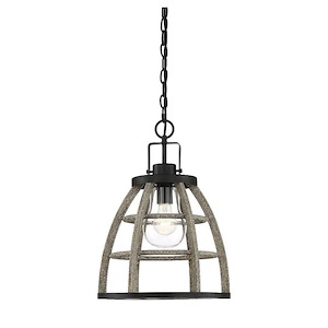 1 Light Outdoor Pendant-Modern Farmhouse Style with Rustic and Country French Inspirations-18 inches tall by 13 inches wide
