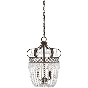 2 Light Pendant-Traditional Style with Shabby Chic and Bohemian Inspirations-17.5 inches tall by 12 inches wide