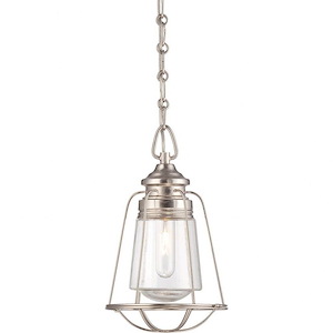 1 Light Outdoor Mini-Pendant-Industrial Style with Transitional Inspirations-13 inches tall by 7.75 inches wide - 1150139