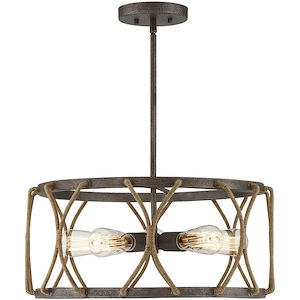 5 Light Pendant-Industrial Style with Farmhouse and Bohemian Inspirations-9 inches tall by 19.5 inches wide - 1217336