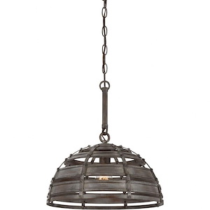 1 Light Pendant-Industrial Style with Rustic and Farmhouse Inspirations-19 inches tall by 16 inches wide