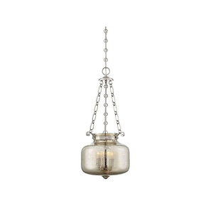 3 Light Pendant-Traditional Style with Transitional and Bohemian Inspirations-28 inches tall by 11.75 inches wide