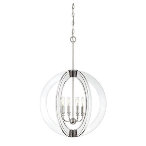 4 Light Pendant-Modern Style with Contemporary and Bohemian Inspirations-30 inches tall by 20 inches wide