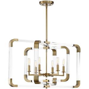 6 Light Pendant-Contemporary Style with Modern and Mid-Century Modern Inspirations-20.5 inches tall by 24.75 inches wide