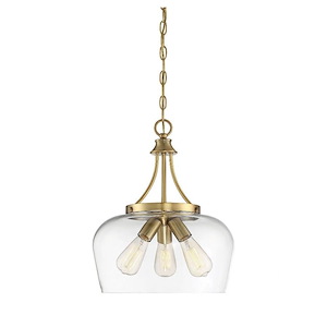 3 Light Pendant-Transitional Style with Contemporary and Bohemian Inspirations-18 inches tall by 15 inches wide