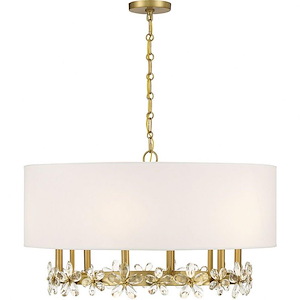 Dahlia - 6 Light Pendant In Vintage Style-16.5 Inches Tall and 30 Inches Wide