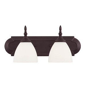2 Light Bath Bar-Transitional Style with Traditional Inspirations-8 inches tall by 18 inches wide