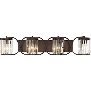 4 Light Bath Bar-Glam Style with Contemporary and Transitional Inspirations-7.63 inches tall by 36 inches wide