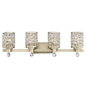 4 Light Bath Bar-Glam Style with Contemporary and Transitional Inspirations-9.5 inches tall by 32 inches wide