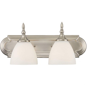 2 Light Bath Bar-Transitional Style with Traditional Inspirations-8 inches tall by 18 inches wide - 477842
