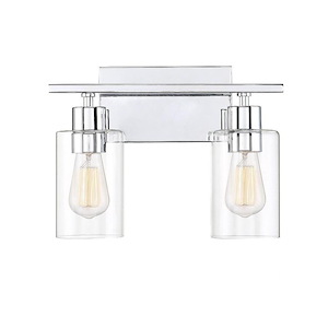 2 Light Bath Bar-Transitional Style with Contemporary and Modern Inspirations-9.75 inches tall by 13.25 inches wide