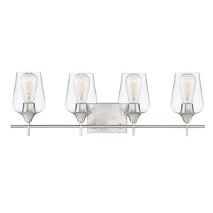 4 Light Bath Bar-Transitional Style with Contemporary and Bohemian Inspirations-9 inches tall by 28.75 inches wide - 600234