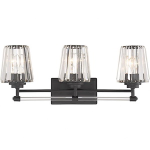 Garnet - 3 Light Bath Vanity In Glam Style-9.5 Inches Tall and 24 Inches Wide