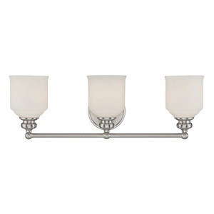 3 Light Bath Bar-Traditional Style with Mid-Century Modern and Vintage Inspirations-7.75 inches tall by 24 inches wide