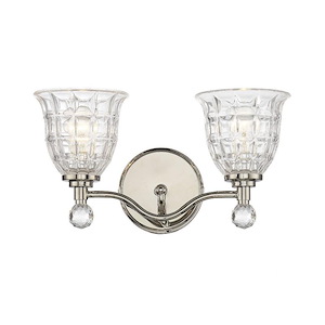 2 Light Bath Bar-Glam Style with Transitional and Traditional Inspirations-8.5 inches tall by 16 inches wide