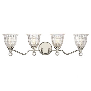 4 Light Bath Bar-Glam Style with Transitional and Traditional Inspirations-8.5 inches tall by 33 inches wide
