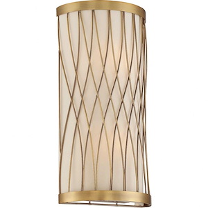 2 Light Wall Sconce-Glam Style with Transitional and Scandinavian Inspirations-16 inches tall by 8 inches wide