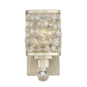 1 Light Wall Sconce-Glam Style with Transitional and Contemporary Inspirations-9.5 inches tall by 4.75 inches wide