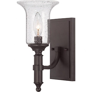 1 Light Wall Sconce-Traditional Style with Transition Inspirations-11.25 inches tall by 5.25 inches wide