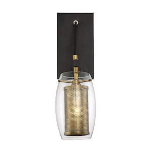 1 Light Wall Sconce-Industrial Style with Transitional and Contemporary Inspirations-16 inches tall by 4.75 inches wide