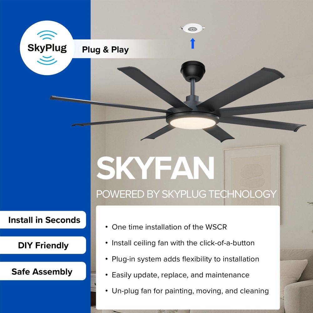 Sky Plus Fans SkyX - 2149-MB - Antares SkyFan 60in 8 Blade Ceiling Fan and Light Kit ...