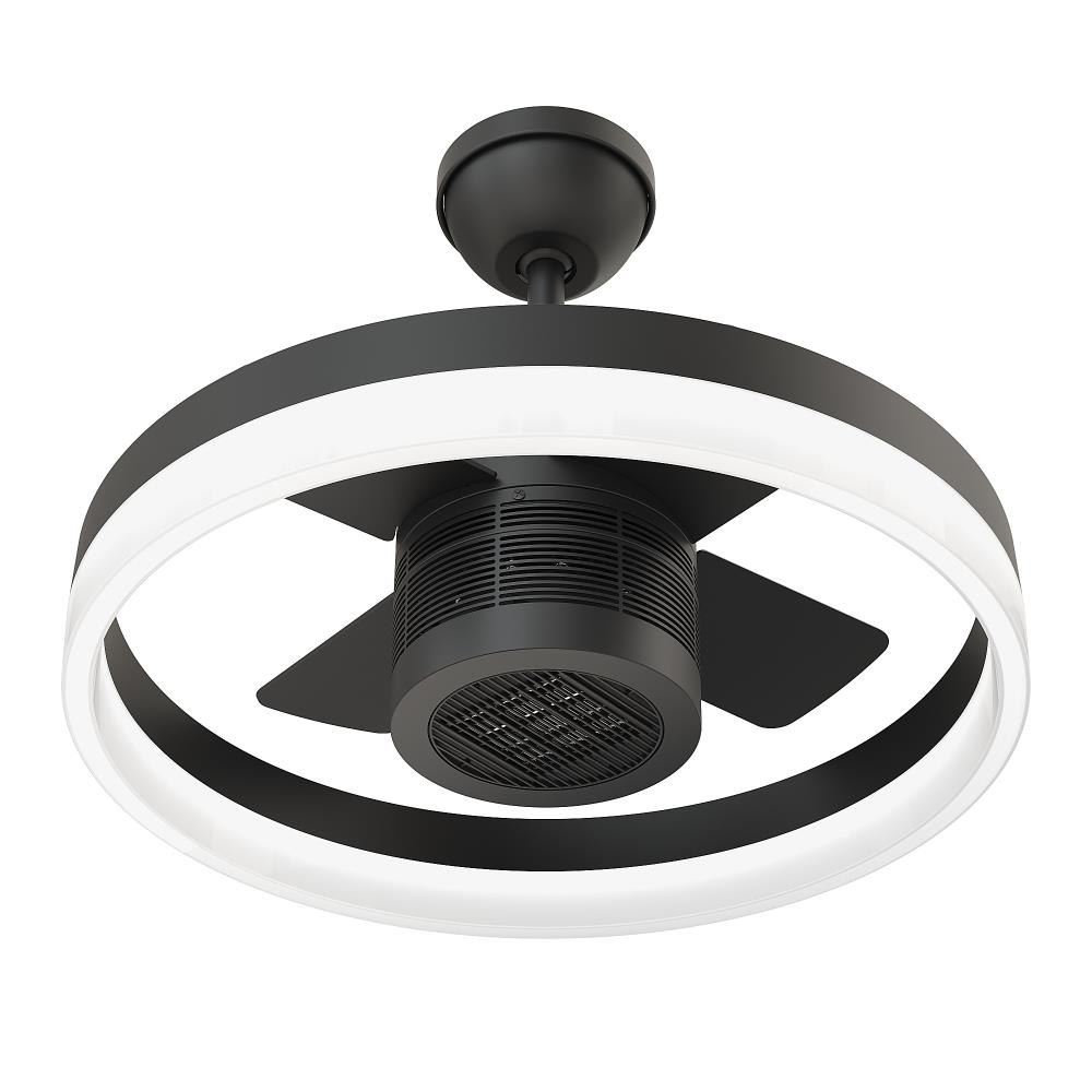 SkyFan and Turbo Heater 4 Blade 24in LED Fandelier with Heater Matte Black Plug and Play