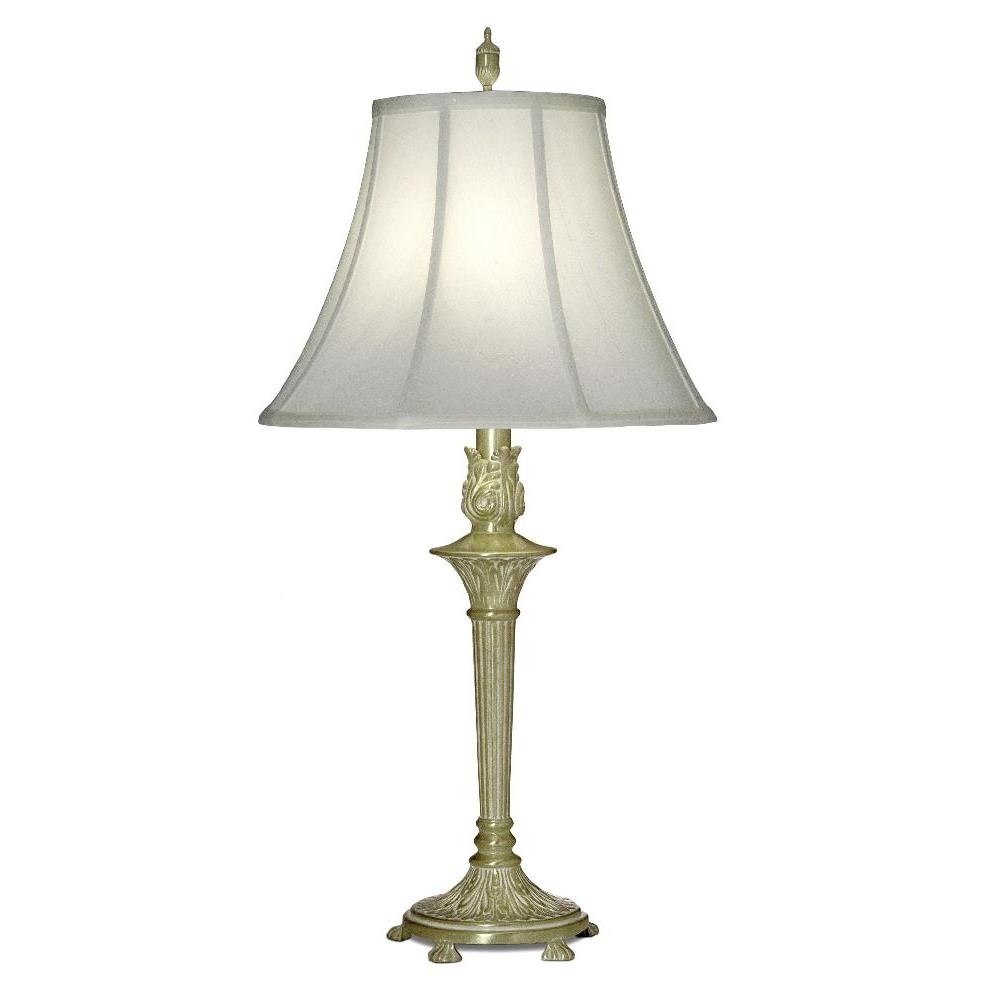 STIFFEL TABLE LAMP IVORY WITH BRASS — Lots of Furniture, image size:1000x1000