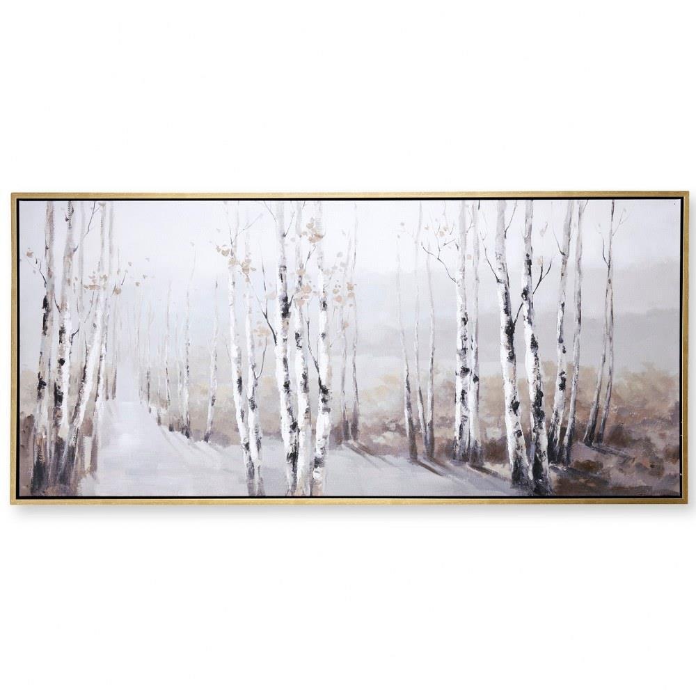 Stylecraft Home Collection - WI33764DS - Snowy Grove - Framed Canvas Wall  Art In Farmhouse Style-32 Inches Tall and 1.5 Inches Wide