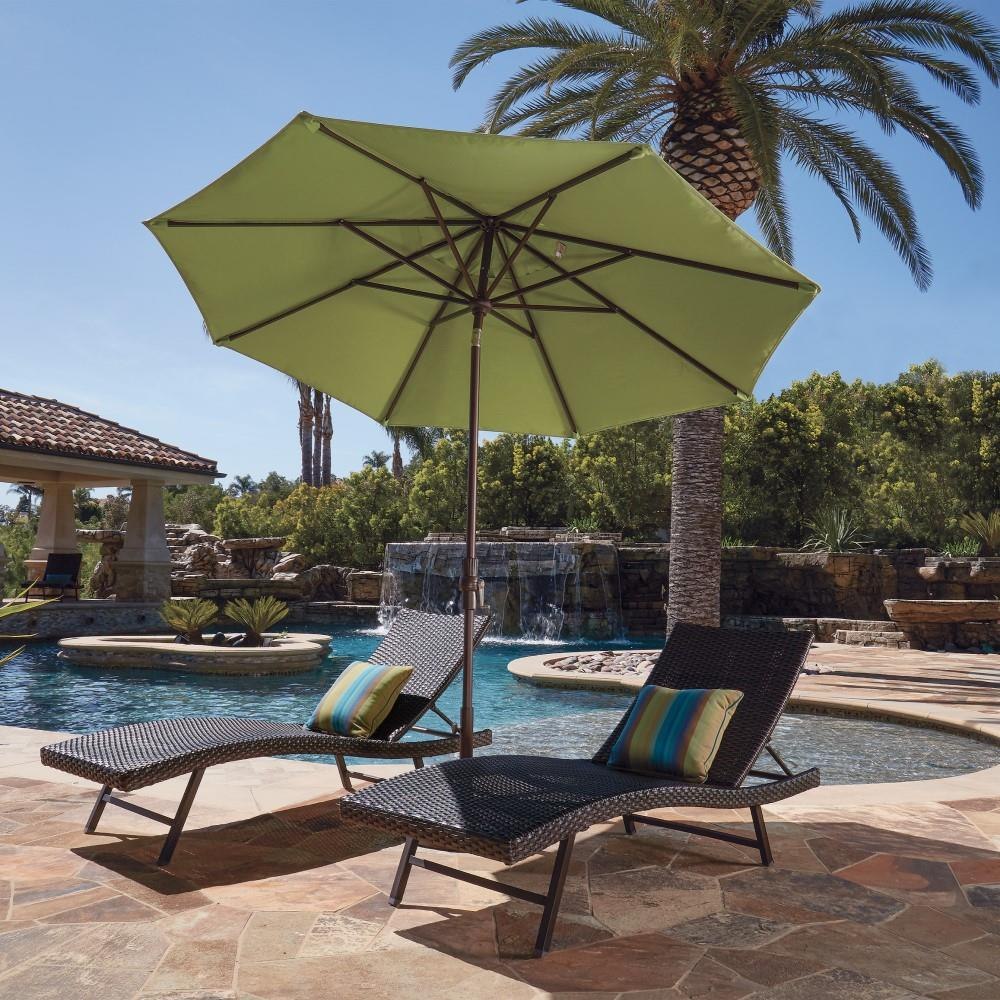 Treasure Garden 9' Collar Tilt Umbrella - Bronze / Sunbrella Cast Slate - Sullivan Hardware \u0026 Garden, image size:1000x1000
