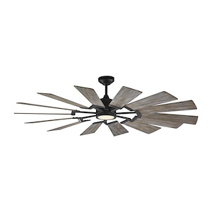 Monte Carlo Fans-Prairie 62-14 Blade Ceiling Fan with Handheld Control and Includes Light Kit-62 Inch Wide by 14.13 Inch High