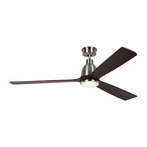 Monte Carlo Fans-Bryden Smart-3 Blade Ceiling Fan with Light Kit In Casual Style-14.6 Inch Tall and 60 Inch Wide