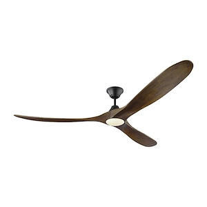 Monte Carlo Fans-Maverick Max LED-3 Blade Ceiling Fan with Handheld Control and Includes Light Kit in Modern Style-70 Inch Wide by 13.8 Inch High