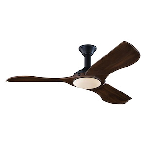 Monte Carlo Fans-Minimalist-3 Blade Ceiling Fan with Handheld Control and Includes Light Kit in Modern Style-56 Inch Wide by 13.7 Inch High - 761069