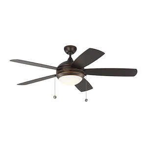 Monte Carlo Fans-Discus Outdoor-5 Blade Ceiling Fan with Light Kit in Modern Style-52 Inch Wide by 15.4 Inch High
