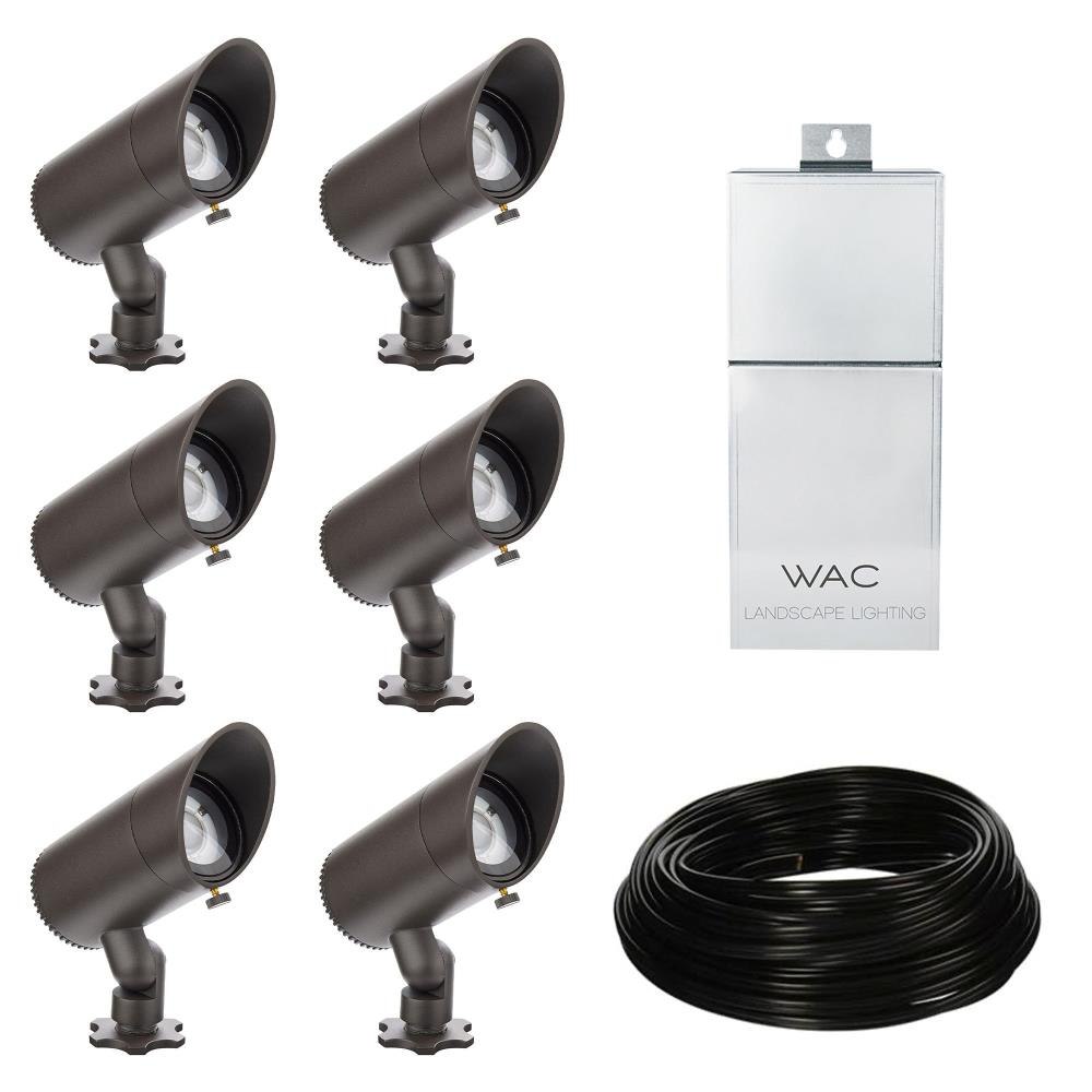 6W 6 LED Landscape Lighting Kit with Basic Accent Light-8.92 Inch Tall and 13.87 Inch Wide