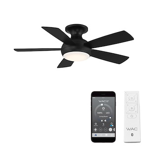 Odyssey - 5 Blade Flush Mount Ceiling Fan with Light Kit In Traditional Style-12.1 Inches Tall and 44 Inches Wide