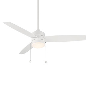 Atlantis - 3-Blade Ceiling Fan with Light Kit and Pull Chain In Transitional Style-15.7 Inches Tall and 52 Inches Wide