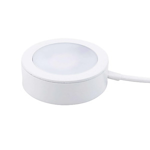 5.71 Inch 4W 1 LED Puck Light with Single 6in Lead Wire and 6ft Power Cord with Roll Switch