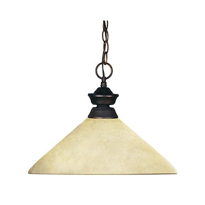 Riviera - 1 Light Pendant in Billiard Style - 14 Inches Wide by 11 Inches High